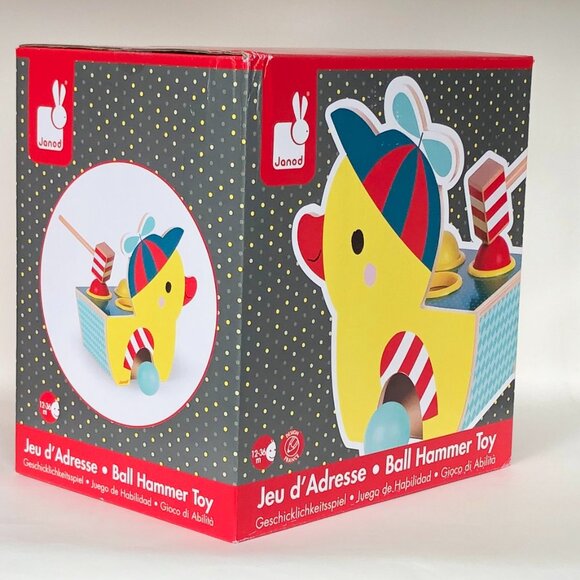 Janod Wooden Duck Frappa Ball Hammer Toy For 12 Months+ Brand New - Picture 7 of 9